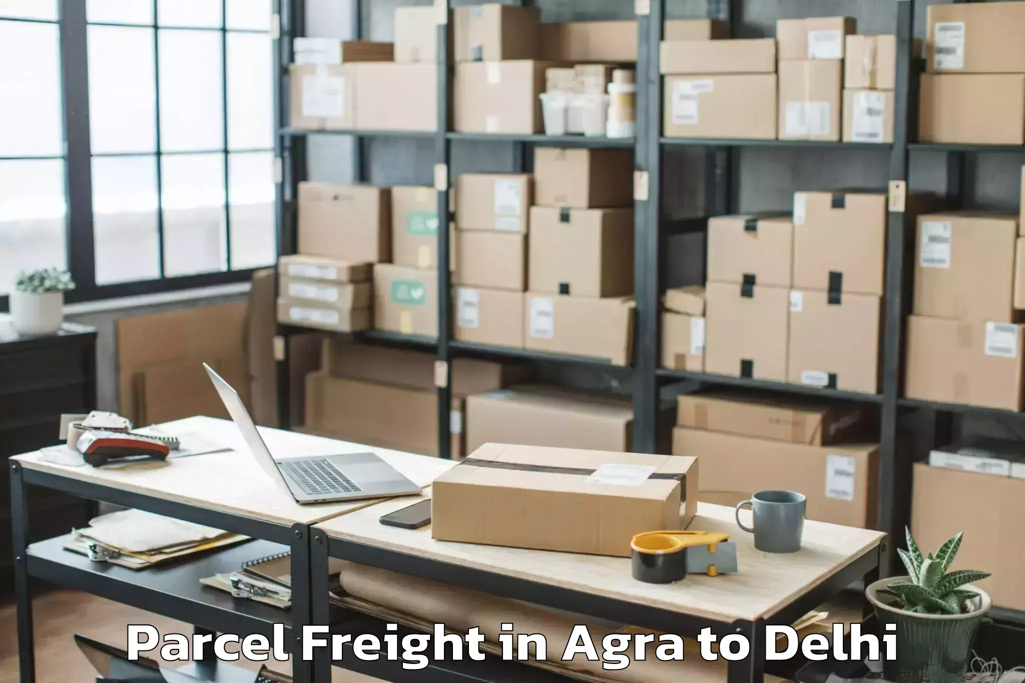 Book Your Agra to V3s East Centre Mall Parcel Freight Today